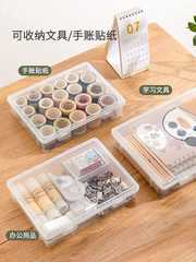 批發透明收納盒A4文件盒子文具手帳貼紙色紙桌面整理塑料長方形扁