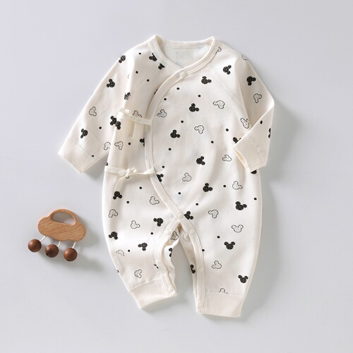 Infant and Toddler Four Seasons Pure Cotton Butterfly Bodysuit Newborn Boneless Puff Collar One-piece Suit Spring New Arrival Baby Crawler Suit