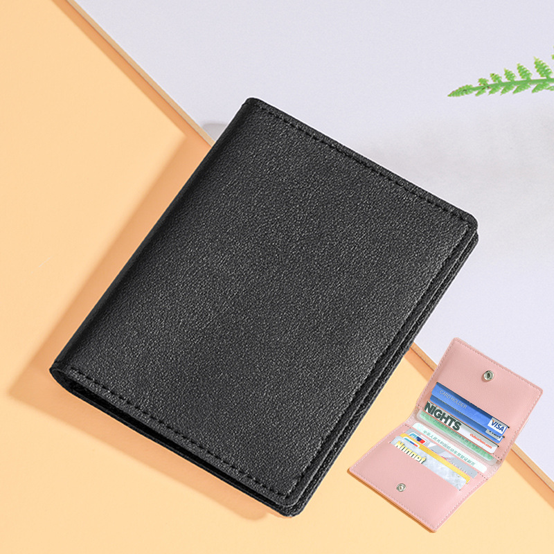 Tarjeta de identificación bancaria compacta de mujer ultra delgada, cartera pequeña, licencia de conducir simple y ligera, tarjeta anti-damagnetizante