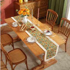 樂軒秀桌旗提花向日葵美式復古流蘇派對桌旗玄關裝飾長條巾蓋巾