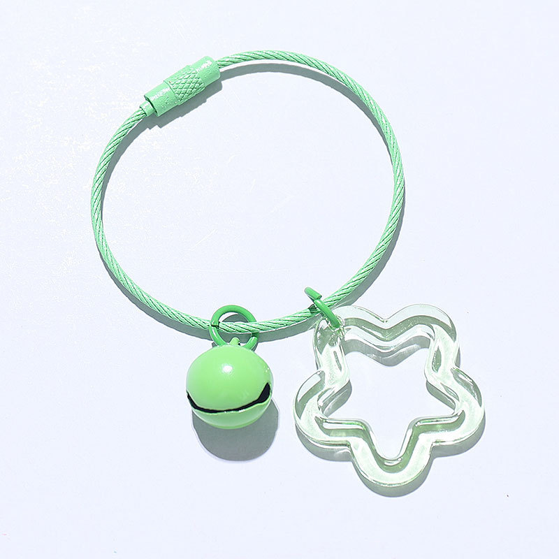 卸売カラフルな五芒星ベルキーホルダーアクリル中空ペンダントバッグヘッドフォンカバーキーホルダーペンダント|undefined
