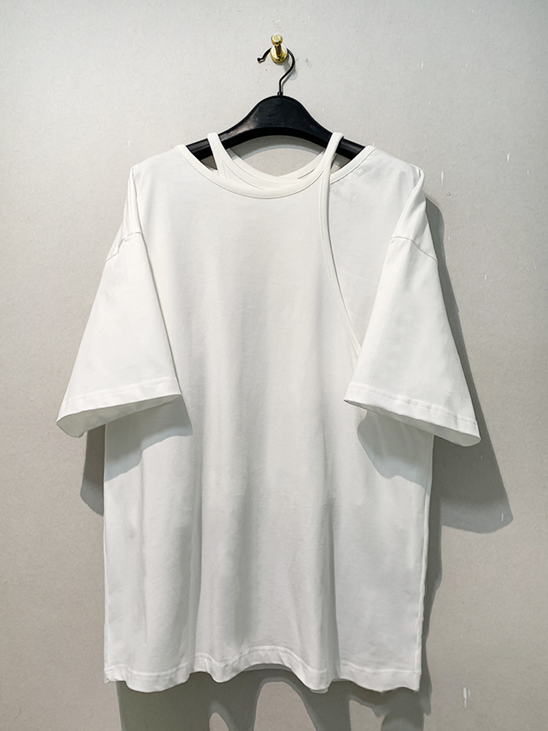 乾河の新しい夏スタイルの日本のレトロなストリートレイヤード半袖Tシャツ、ゆったり、スリム、快適でトレンディな女性用トップス