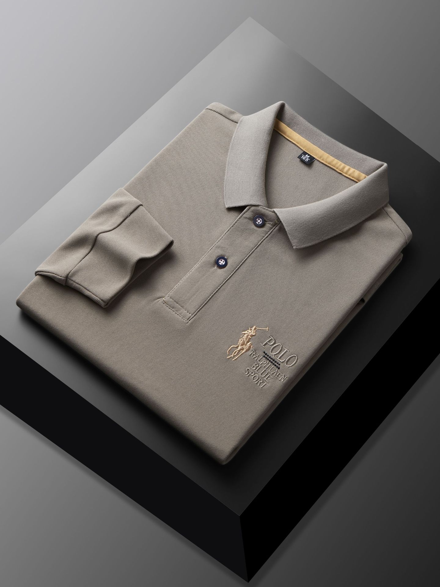 Mishima nuevo estilo Paul camiseta de manga larga para hombre polo solapa bordado jersey moda moda otoño top para hombre