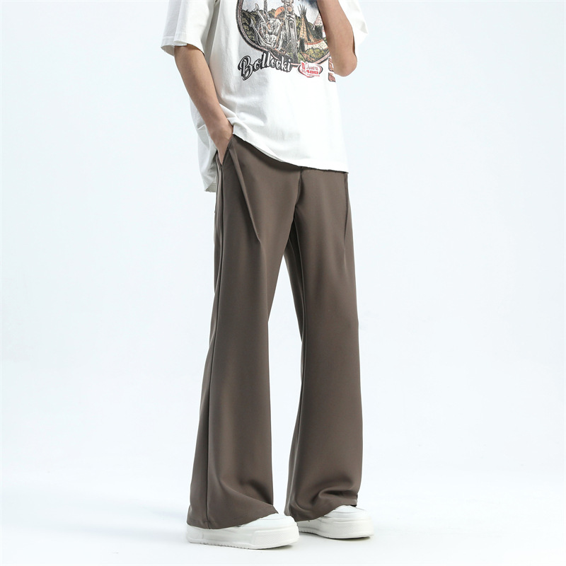 Men's Spring/Summer New Micro Loudspeaker Suit Pants Trendy Brand High end Feeling Pi Shuai Hanging Casual Pants_voghion.com