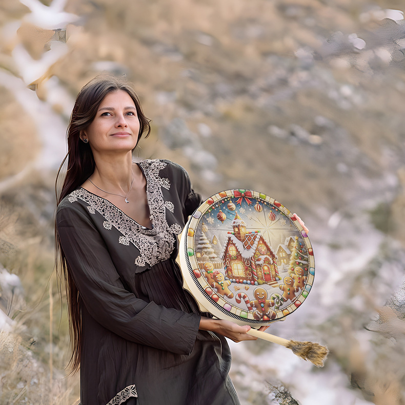 Home & Garden Christmas Decorative Drum Haube Christmas Gingerbread Man Percussion Drum Bar Atmosphere Decoration Music Drumstick_voghion.com