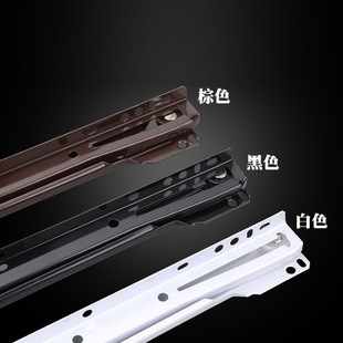 Manufacturer Spray Powder Rail Slide Rail Cabinet Wardrobe Furniture Two-Section Rail Silent Roller Guide Rail Hidden Old-Fashioned Slide Trough