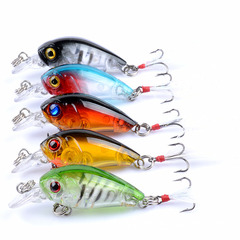 Spinning Lure 5 Color Rockin' Fat Mini 4.5cm/4g Crystal Feather Hook Fake Lure Hard Lure