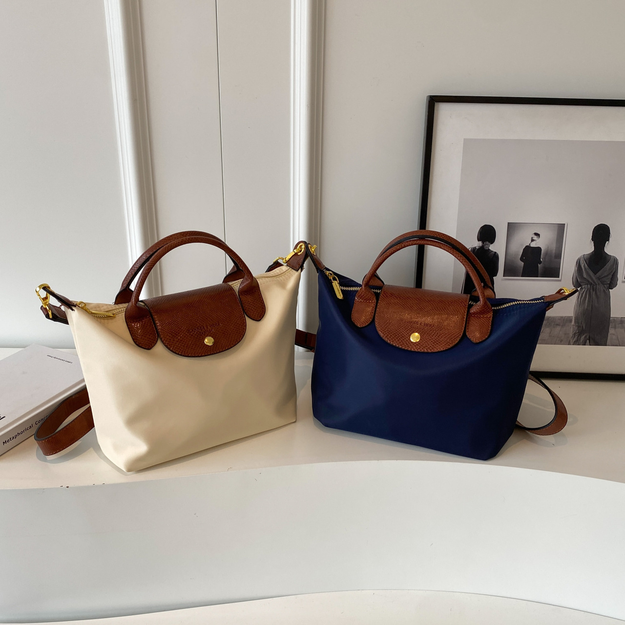 국경 2024 새로운 옥스포드 헝겊 가방 드래곤 가방 여성 섬유 패션 바느질 만두 가방 간단한 핸드백