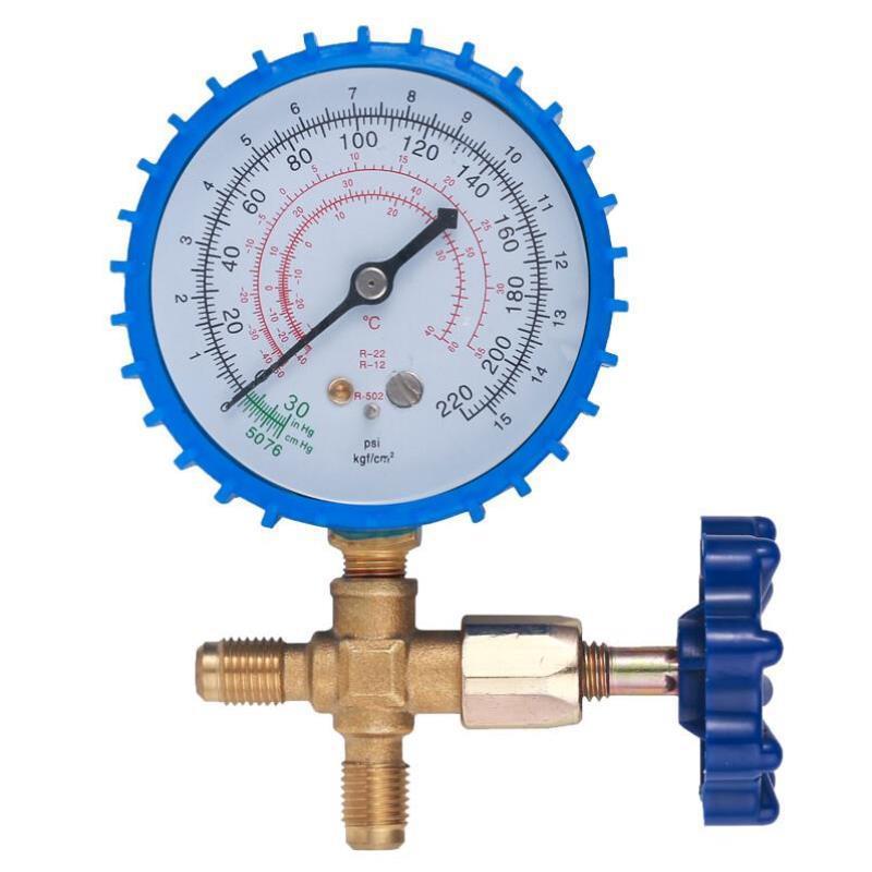 466单表阀R22aR134a汽车空调冰箱维修工具加氟高低压表空调压力表