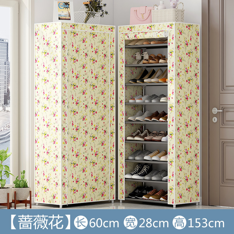 Estante de zapatos de tela de Oxford simple multicapa estante de almacenamiento multifuncional a prueba de polvo en la puerta del dormitorio estudiantil