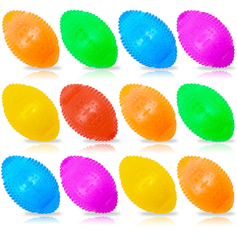 Cross-Border Amazon Hot-Selling Tpr Elastic Rugby Ball Squeeze Toy Interactive Training Pet Ball Stress Relief Toy