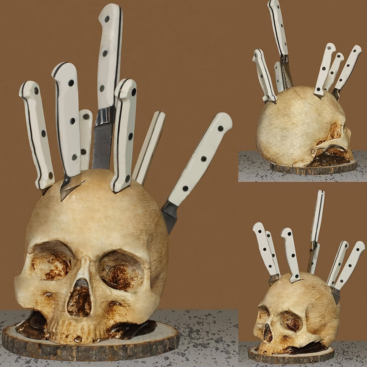 1560g Weight Knife Rest Home Textiles & Decor Type 1 Piece Quantity Indoor, Daily Occasion Synthetic Resin Material Halloween Festival Skull Pattern Funny, Punk Style Halloween Funny Punk Skull Synthetic Resin Indoor Daily Decorations Table Decoration Party Supplies 1
