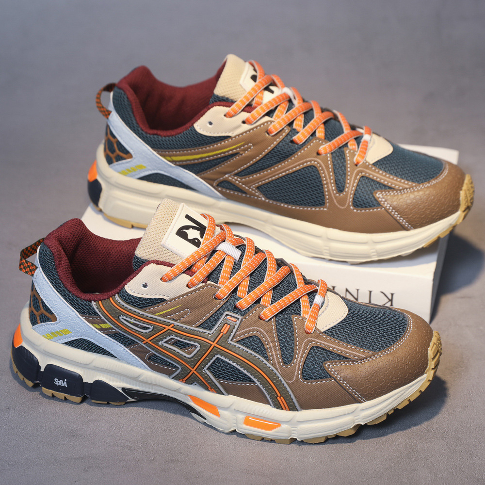 Zapatos deportivos retro de color contrastante zapatos deportivos de pareja de malla al aire libre zapatos de papá cómodos zapatos casuales para hombres y mujeres