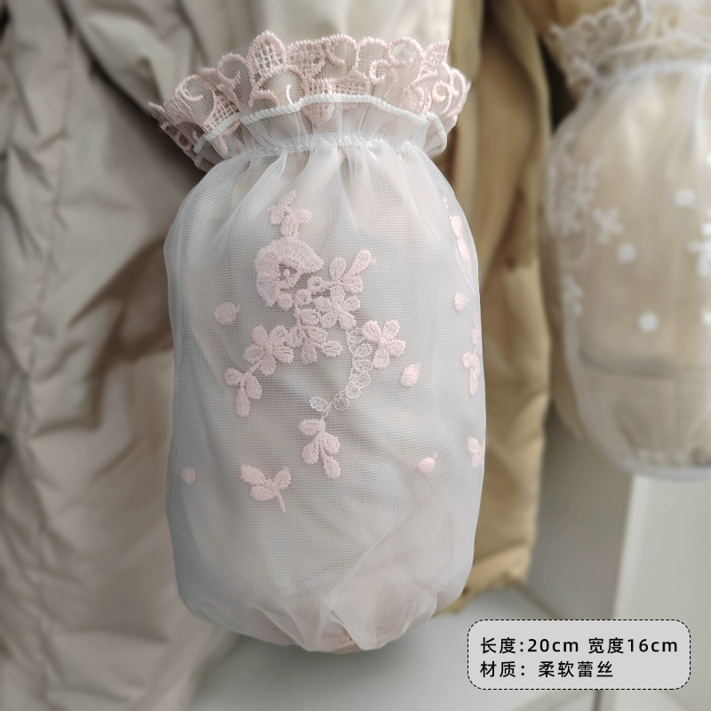Lace demi-season sleeves, white down jacket, anti-dirty