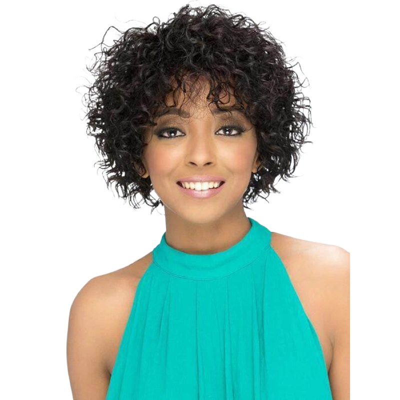 Women's Simple Style Casual Party High Temperature Wire Bangs Short Curly Hair Wigs display picture 1