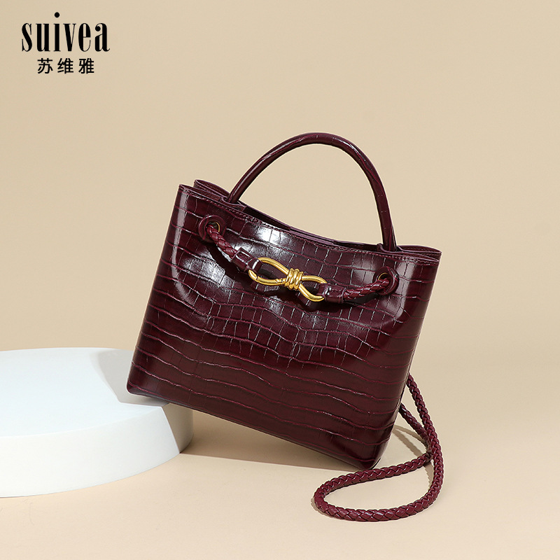 Retro Stone Pattern Handbag Large Capacity Shoulder Bag For Women_voghion.com