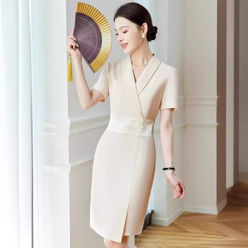 2024 New Professional dress Women Hotel Front Desk Reception Beauty Salon Sales Department Property Temperament Work Clothes Women 2024 New Professional dress Women Hotel Front Desk Reception Beauty Salon Sales Department Property Temperament Work Clothes Women