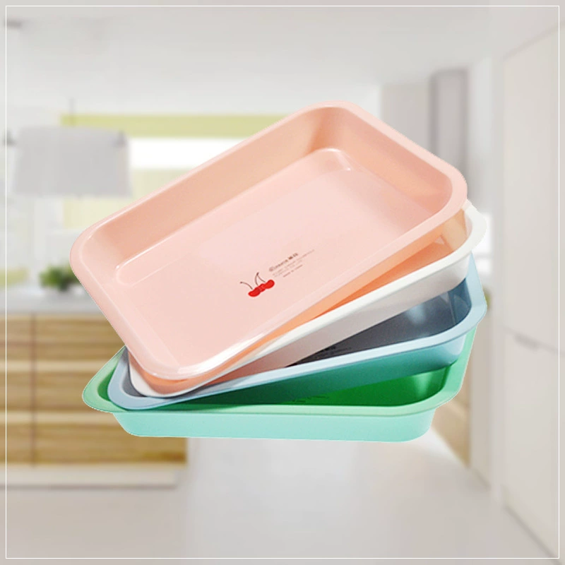 Rectangular tableware with glass, fruit tea, plastic tea cup, simple and elegant design