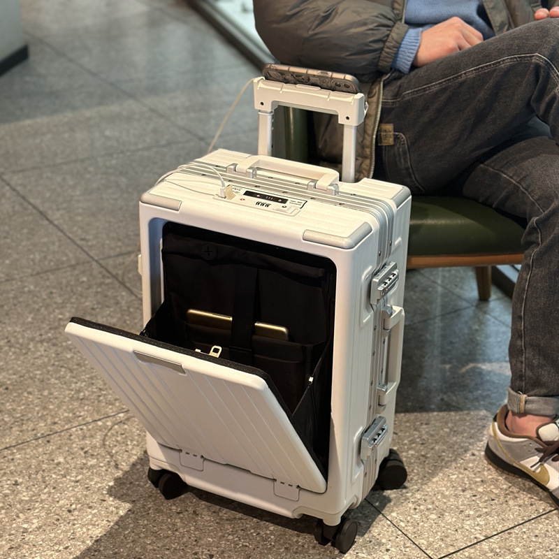 Front Opening Luggage Case Universal Wheel Men's Computer Boarding Password Box Women's 20-inch Multifunctional Travel Password Trolley Case Front Opening Luggage Case Universal Wheel Men's Computer Boarding Password Box Women's 20-inch Multifunctional Travel Password Trolley Case