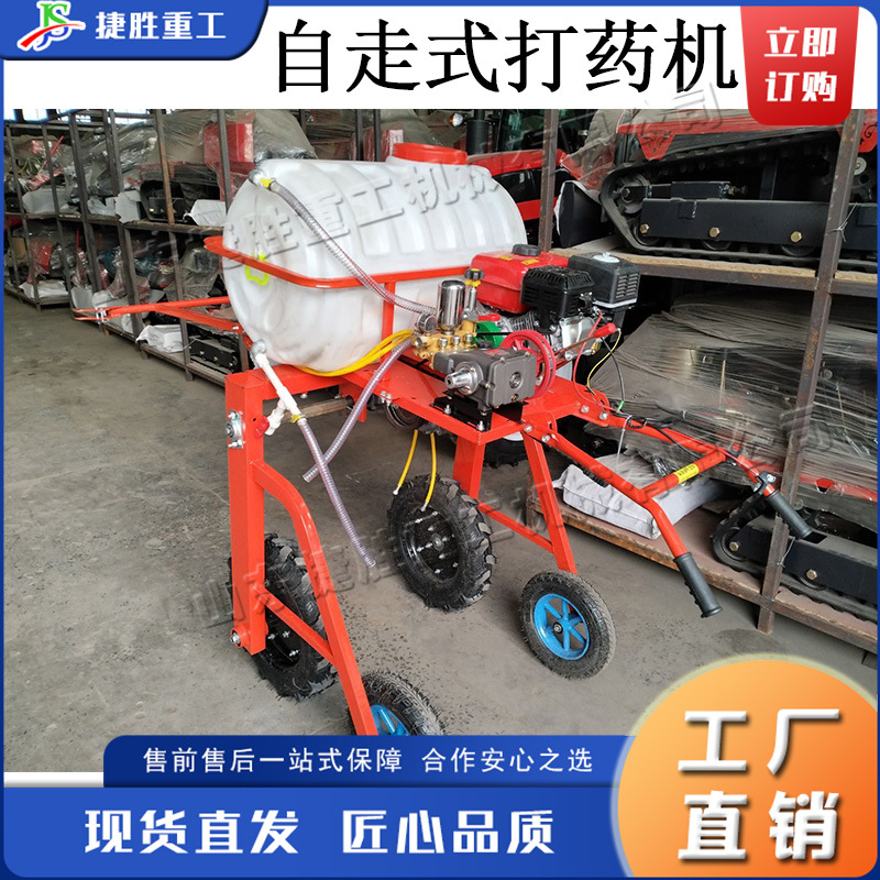 Máquina de pulverización de medicina auto-empujada agrícola, máquina de pulverización de medicina de empuje manual de gasolina, pequeño invernadero, equipo de pulverización de tierras de cultivo
