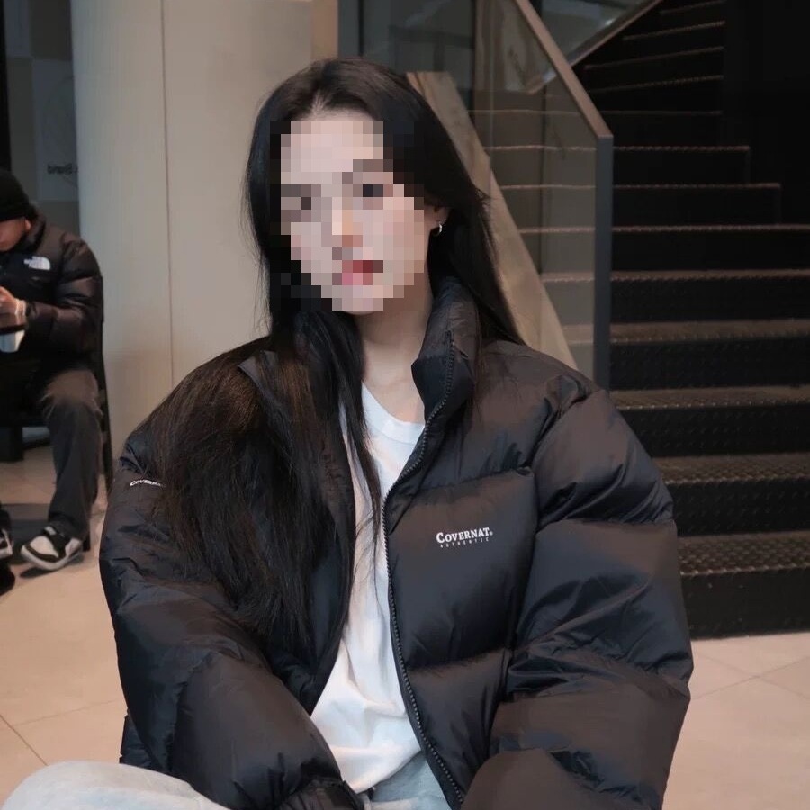 韩国COVERNAT短款羽绒服女2023新款潮牌立领面包男女情侣加厚外套