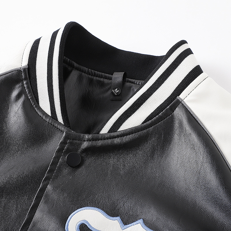 Ropa de locomotiva vintage americana chaqueta de cuero PU chaqueta de béisbol masculino chaqueta de primavera y otoño chaqueta de piloto