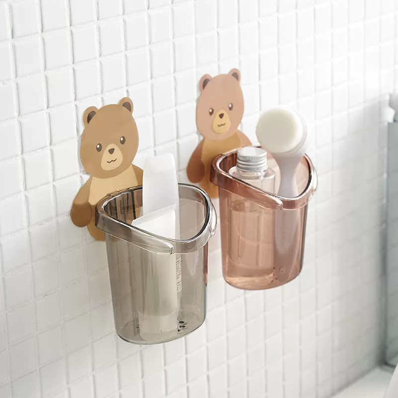 Патчинг стены Bear Cup крепления держатель чашки паста хранение стене гроботворение зубная щетка рейтинг на стене ванной