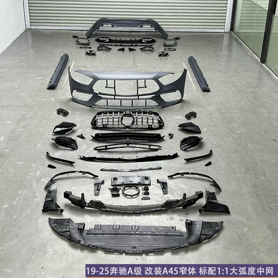 Big Surrounded W177 to A45amg Simple Narrow Body - front-bumper-and-center-mesh-side-skirt-rear-bumper-and-rear-lip-tail-throat
