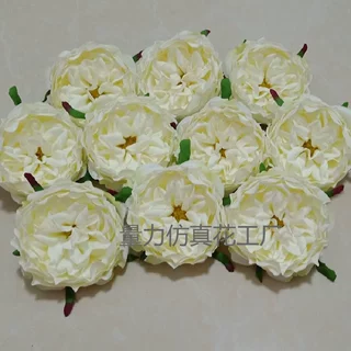 仿真玫瑰花头绢花diy花墻花排花球假花装饰家居花环仿真花朵批发