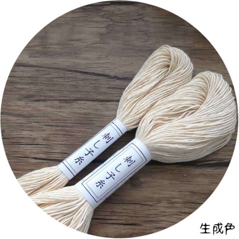 0 新品 6本糸刺子刺繍糸 40m 純綿 ホワイト レッド 青海波 手作り材料ツール 青染め 赤 緑|undefined