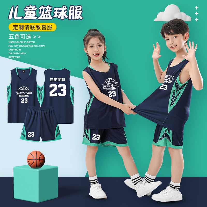Children's Basketball Clothes suit Boys Competition Training Team Clothes Vest Summer Kindergarten Performance Sports Jersey