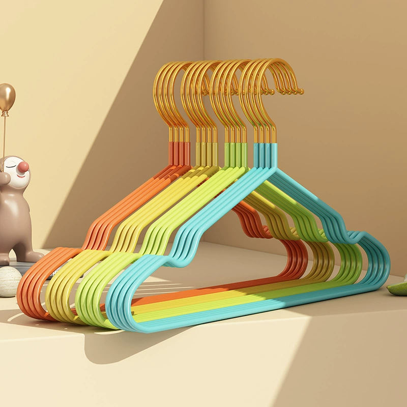 Новая Нескользящая Бытовая бесшовная Простая вешалка с золотым крючком, металлическая Нескользящая поясная канавка для взрослых, полноцветная пластиковая вешалка для одежды с погружением