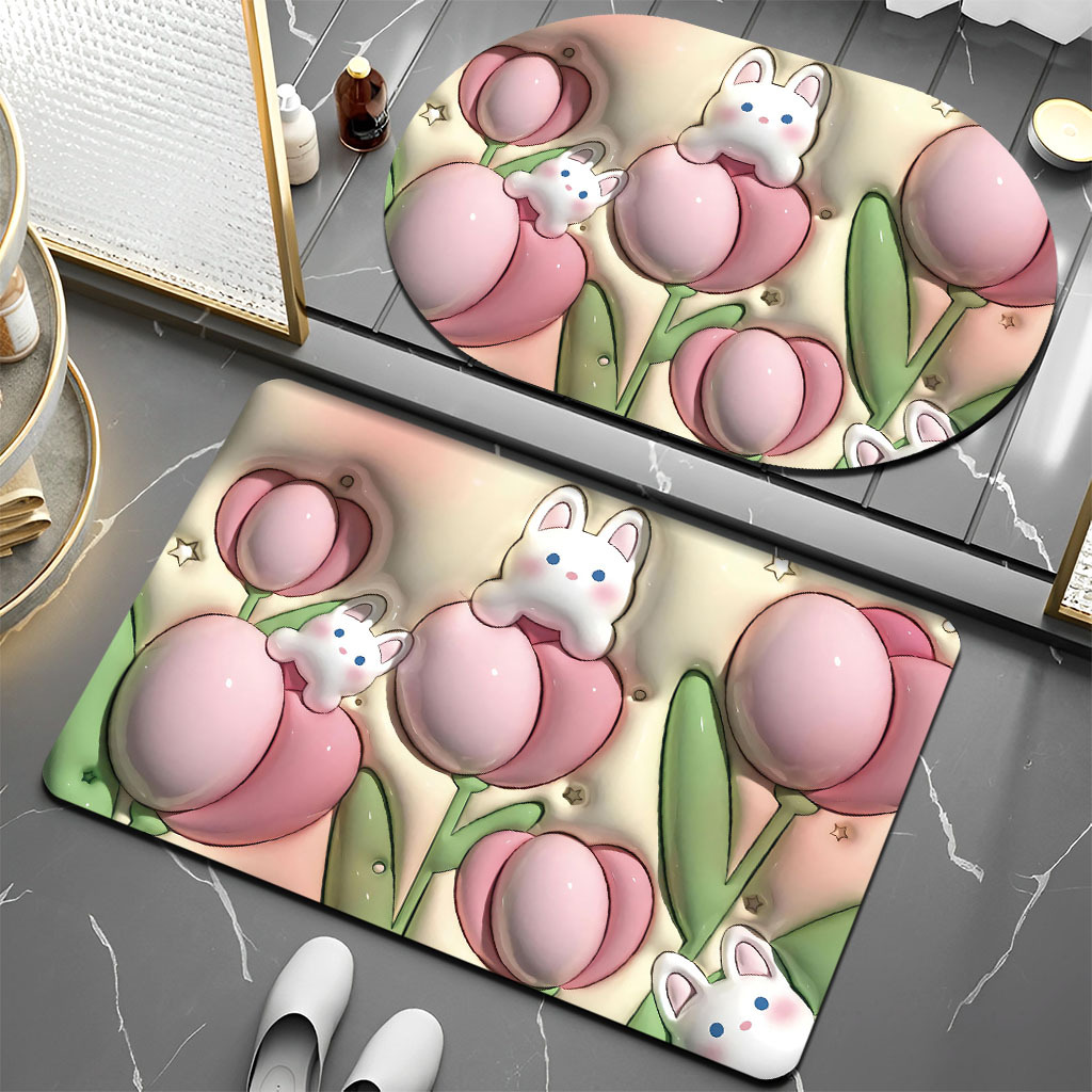 Venta al por mayor imitación de barro de diatomeas alfombra de piso moderno minimalista baño puerta alfombra de piso baño absorbente de barro de diatomeas alfombra de piso de secado rápido