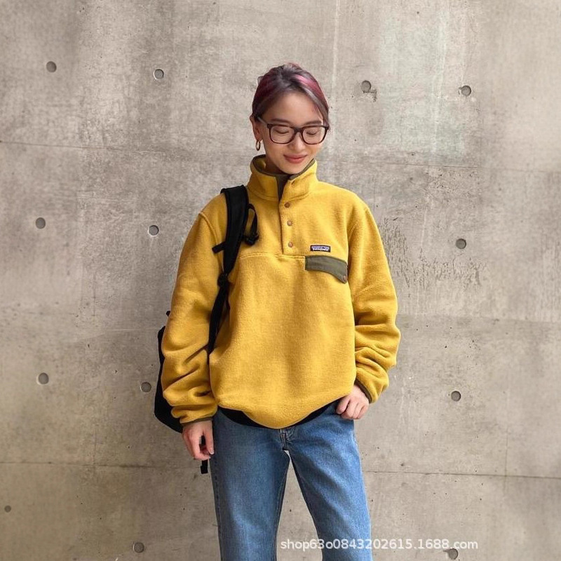 High-Quality Pata@Bata Synch Snap-T Half-Collar Polar Fleece Fleece Stand-Up Pullover Warm Jacket for Men and Women