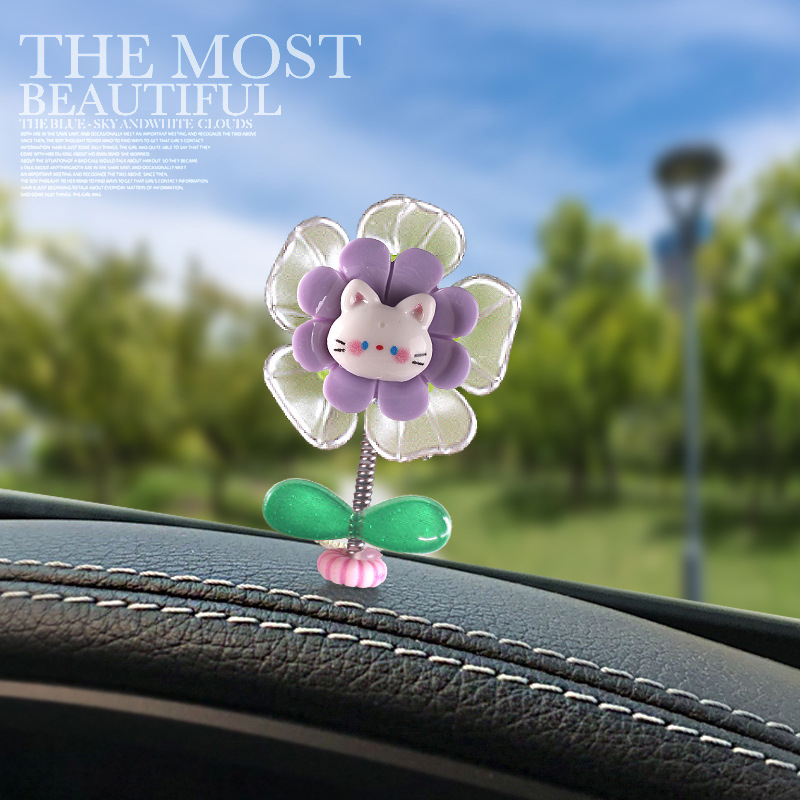 [Explosión] Douyin nuevo adorno de coche flor de cabeza sacudida pequeño animal adorno de coche adornos de primavera lindo panda