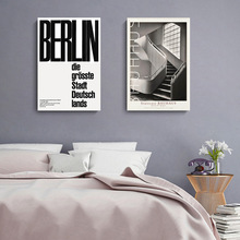 现代装饰画包豪斯风格抽象黑白时尚酒店公寓挂画跨境帆布画内框画