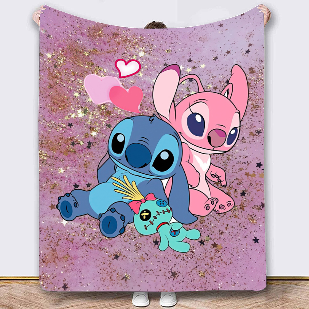 Stitch crossover TEMU explosión manta impresión de dibujos animados Stitch anime franela manta sofá manta