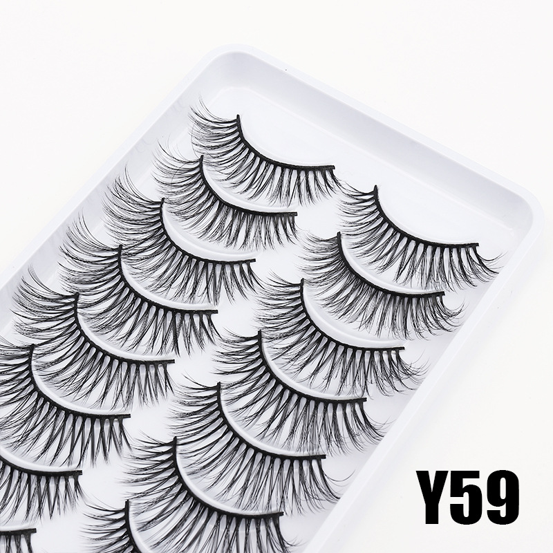 Dingsen fábrica de pestañas postizas suministro estable transfronterizo 10 pares de maquillaje nude COS pestañas de pequeño demonio