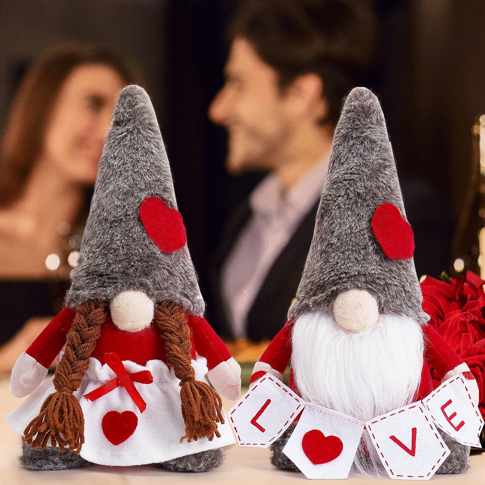 Nueva decoración de la ventana de la muñeca sin rostro del día de San Valentín transfronterizo