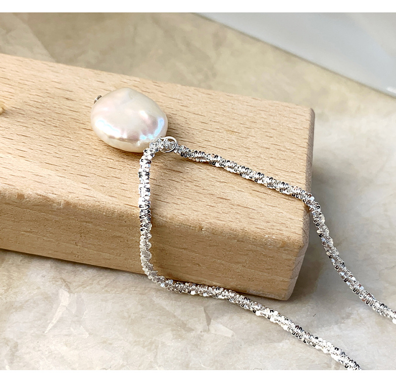 Simple Style Geometric Solid Color Mother Pearl Shellfish Sterling Silver Plating Pendant Necklace display picture 5