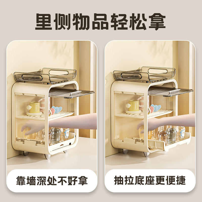 奶瓶收纳架婴儿桌上卧室家用沥水架宝宝餐具多功能杯子防尘置物柜|undefined