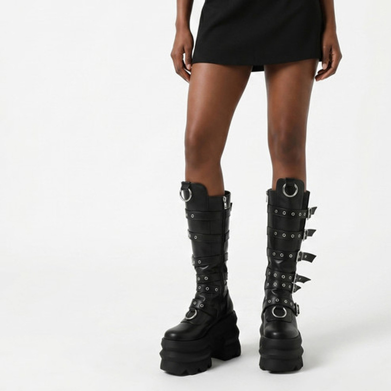 2026 Spring Thick-Soled Knee-High Boots for Women with Front Laces, Large Size 40-43, Export Cross-Border Chengdu Long Boots for Women 2026 Spring Thick-Soled Knee-High Boots for Women with Front Laces, Large Size 40-43, Export Cross-Border Chengdu Long Boots for Women