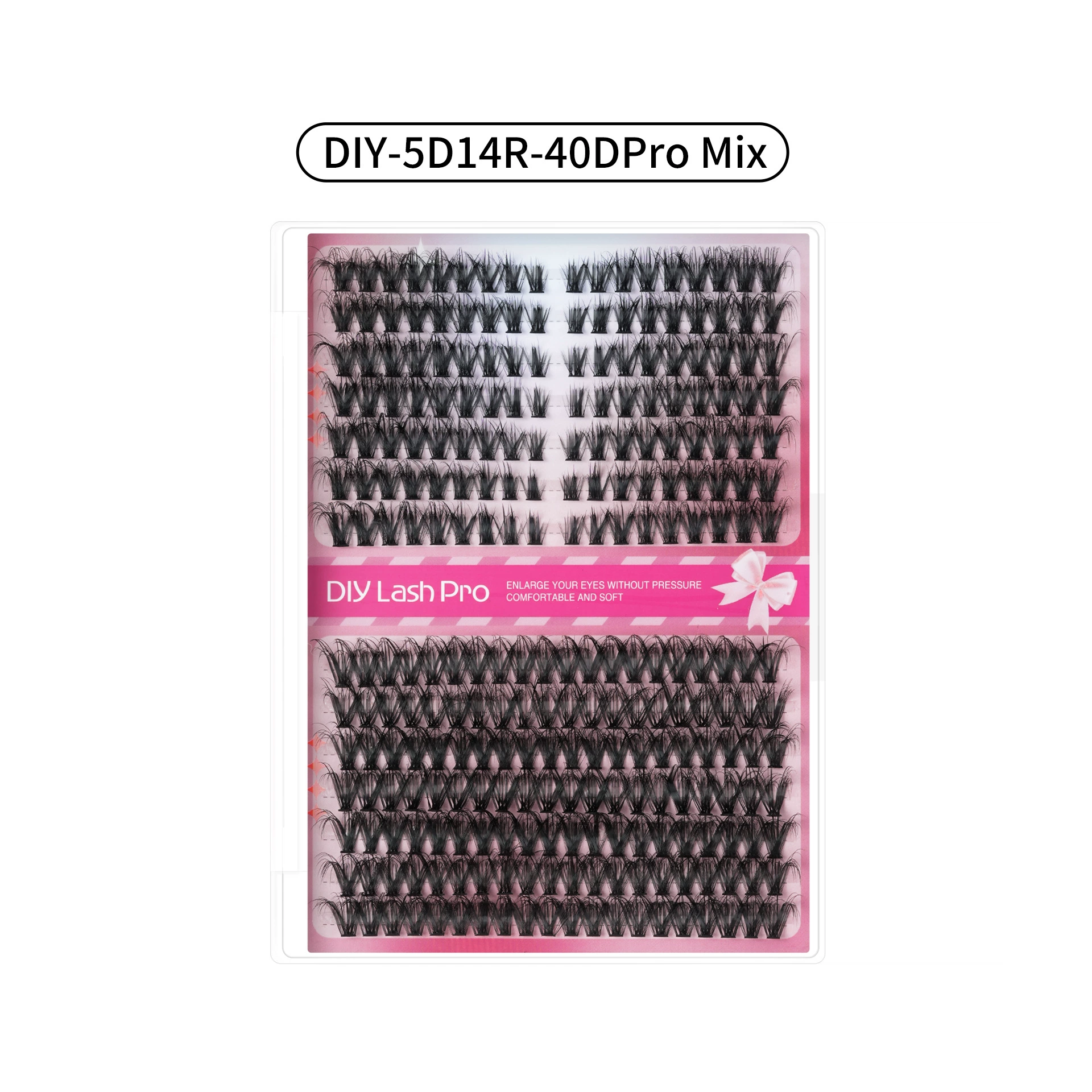 False Eyelash DIY Book, 640 pcs Clusters, 10D–40D Volume, Gift Box Kit