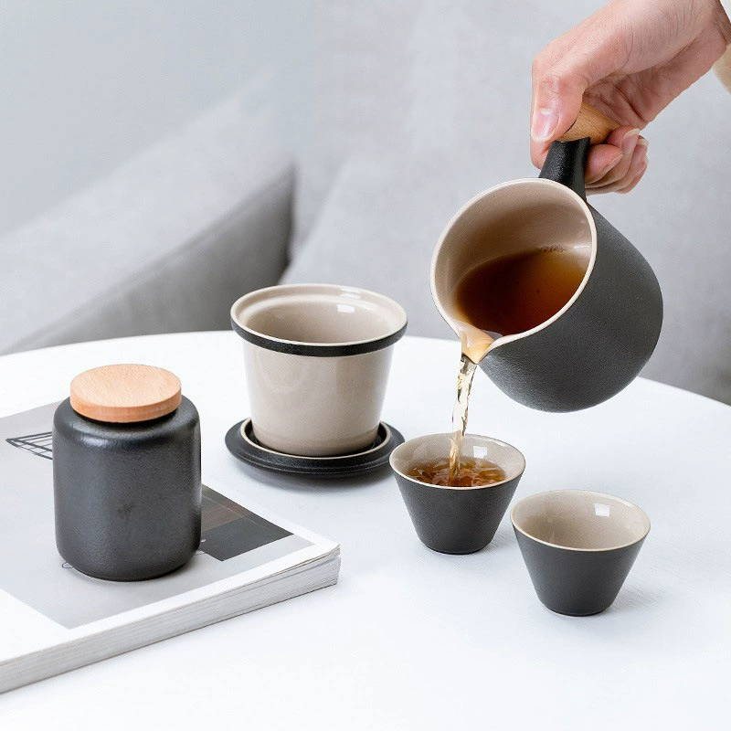 Handheld tea set for traveling, travel teapot, tea cup