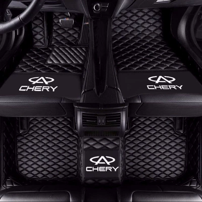 Suitable for Chery Tiggo 5/3/3x/7, Arrizo 3/5/7, Qiyun 2, E3, A3 full coverage car floor mats (Modelə uyğun ayaqaltı) - tiggo-3x-single-layer-black-with-car-logo