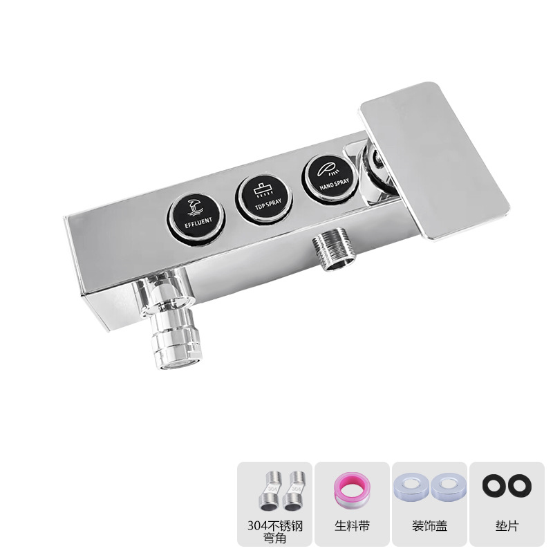 Válvula de mezcla de temperatura constante de acero inoxidable baño interruptor de agua caliente y fría accesorios de ducha grifo universal cuerpo