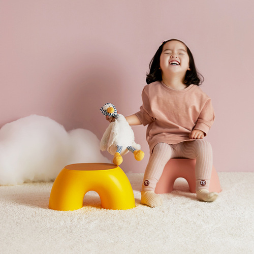 Household children's row stool Nordic simple ring rainbow stool non-slip thickened shoe changing bench baby foot stool