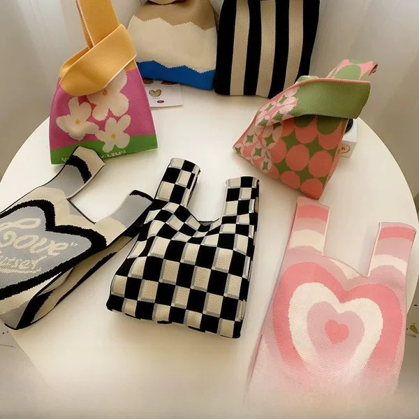 【Special Offer】Korean Ins-Style Knitted Bag for Women, Vest Bag, Small Square Bag, Trendy Knitted Handbag, Tote Bag