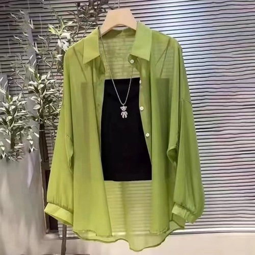 Pearl fiber summer 2025 loose matchy-matchy fashionable medium-long shirt thin version commuting outerwear drying women