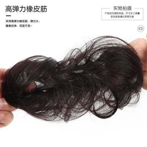Ball head natural wig hair accessories fluffy antique wig bag lazy hair twister chemical fiber ball head straight hair ring